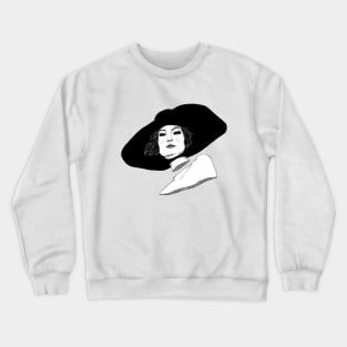 Woman With Hat Crewneck Sweatshirt